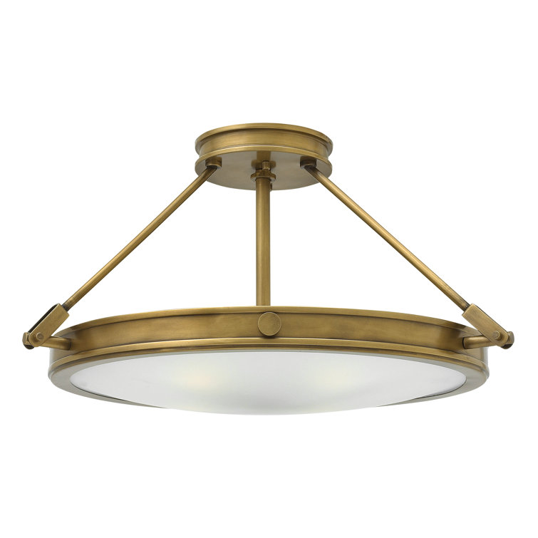 Heritage Brass 4-Light Etched Opal Glass Medium Semi-Flush Mount