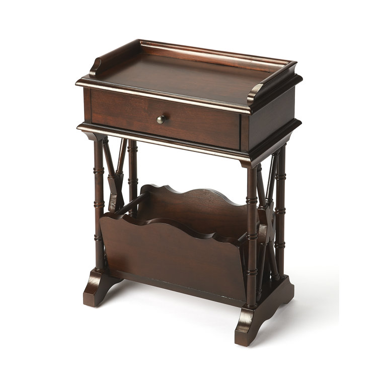 Cherrywood Rectangular Martini Table with Storage Drawer