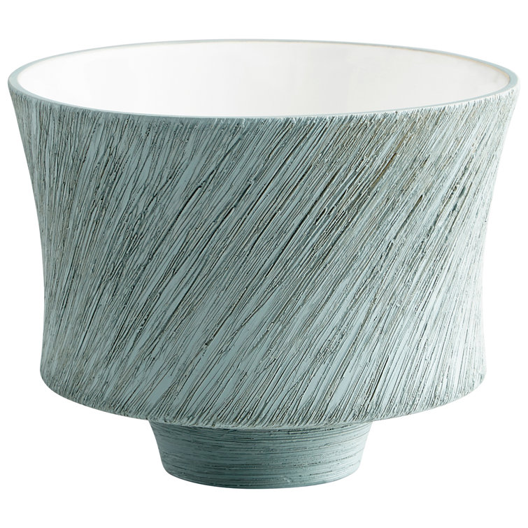 Oyster Blue Ceramic Textured Planter, 7.5"