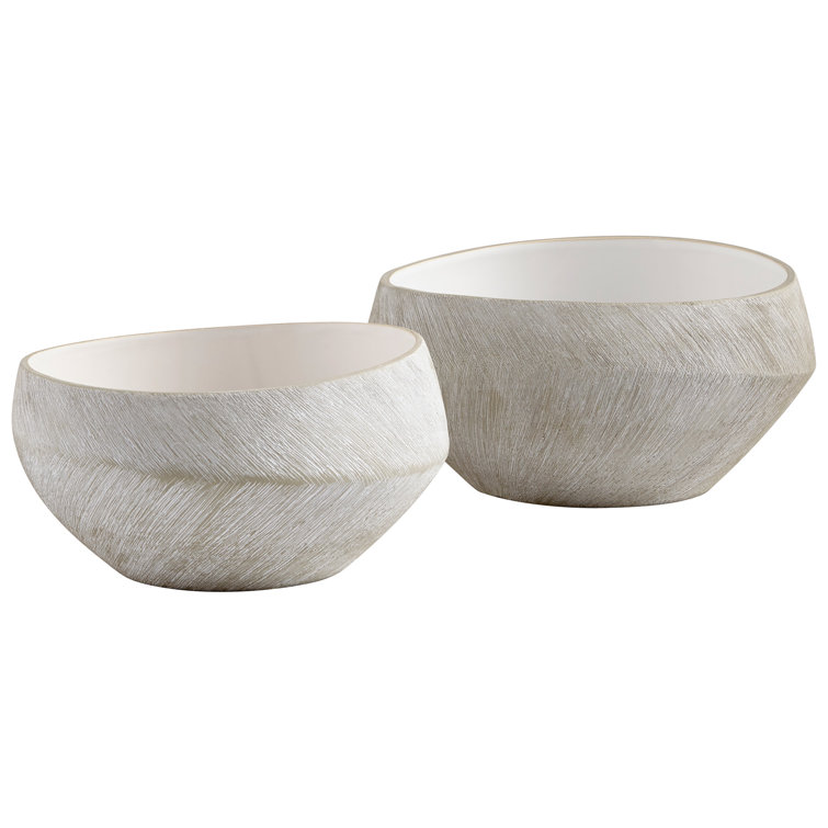 Selena Contemporary Gray Ceramic Decorative Bowl