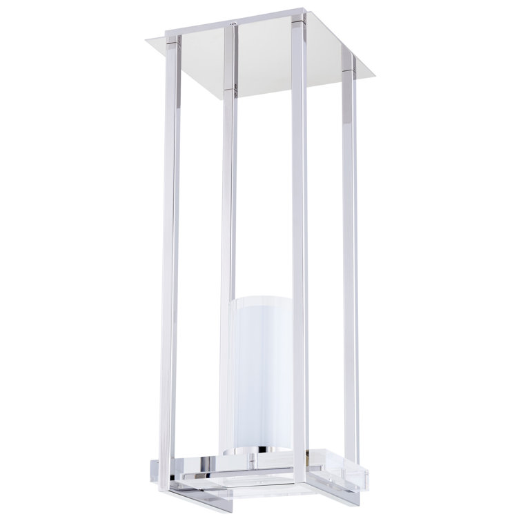 Elegant Orion 30" Polished Nickel & Glass Indoor/Outdoor Pendant Light