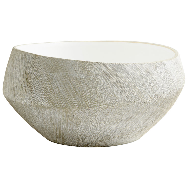 Selena Contemporary Gray Ceramic Decorative Bowl