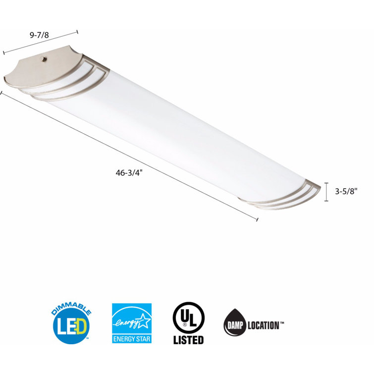 Brushed Nickel 47" LED Linear Flush Mount Light