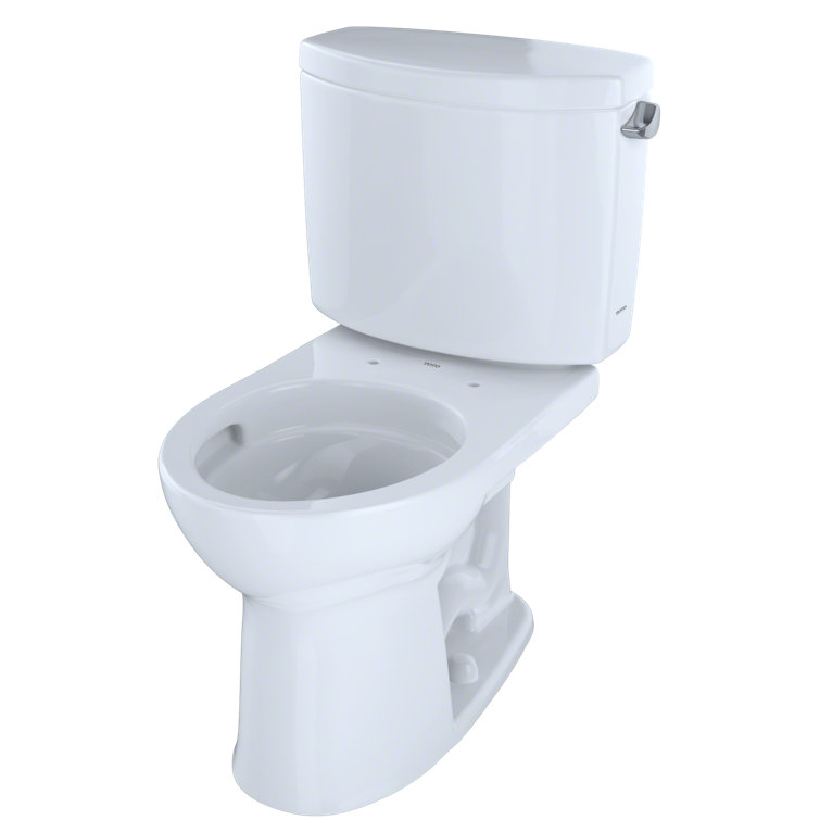 Cotton White Round Two-Piece High Efficiency Toilet