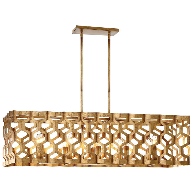 Pandora Gold Leaf Glass 10-Light Island Pendant