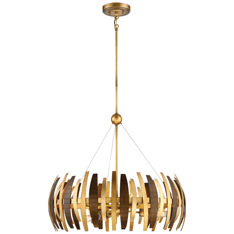 Ardor Gold 6-Light Sputnik Chandelier with Adjustable Height