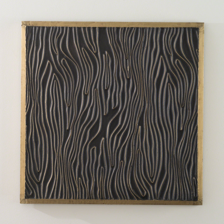 24" Square Bronze and Brass Abstract Forest Wall Panel