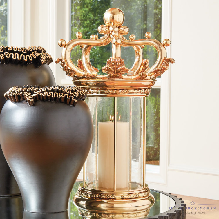 Regal Brass Crown Hurricane Lantern