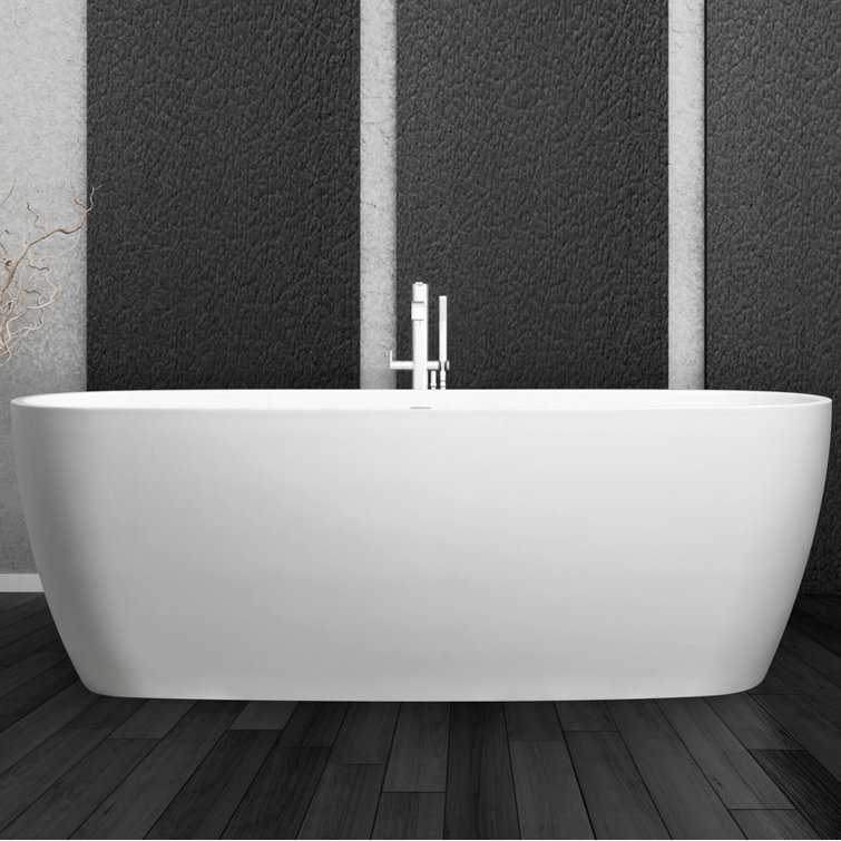 Lunar 71'' Matte White Freestanding Soaking Bathtub