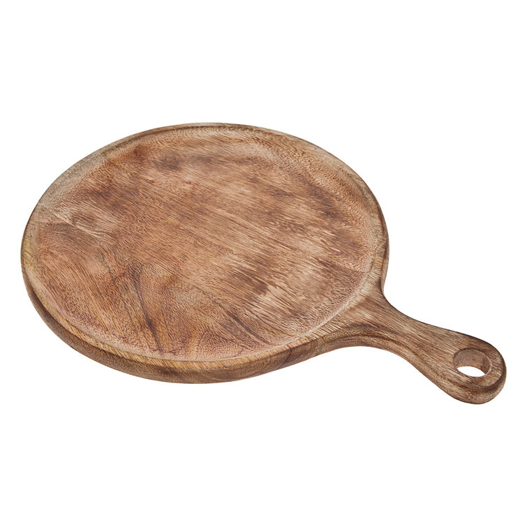 Round Acacia Wood Paddle Cutting Board with Handle