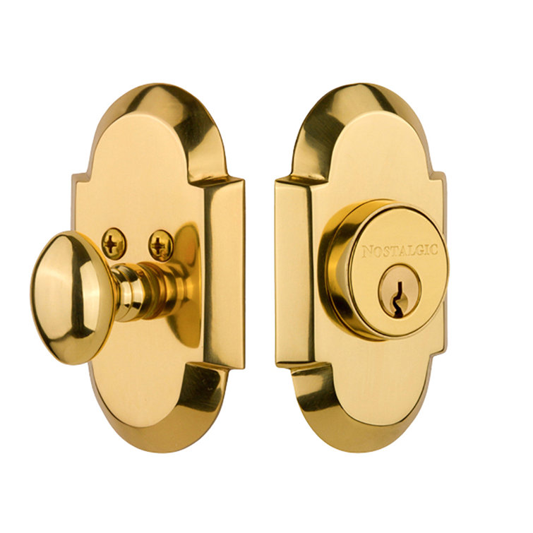 Polished Brass Universal Handing Single Cylinder Deadbolt