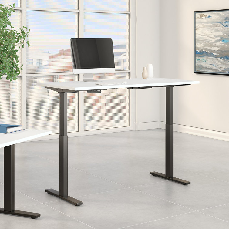 Elevate 72'' White/Black Electric Height Adjustable Standing Desk