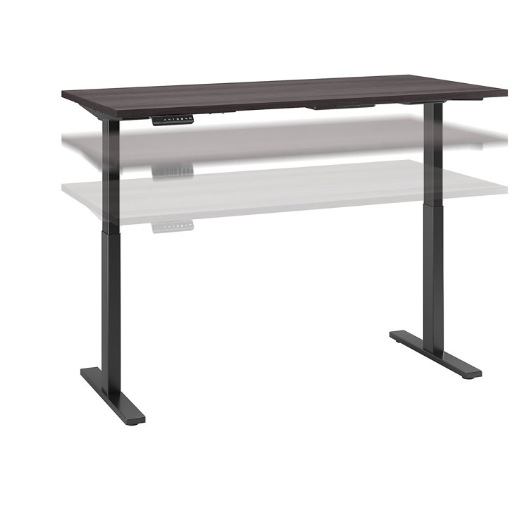 Elevate 72'' White/Black Electric Height Adjustable Standing Desk