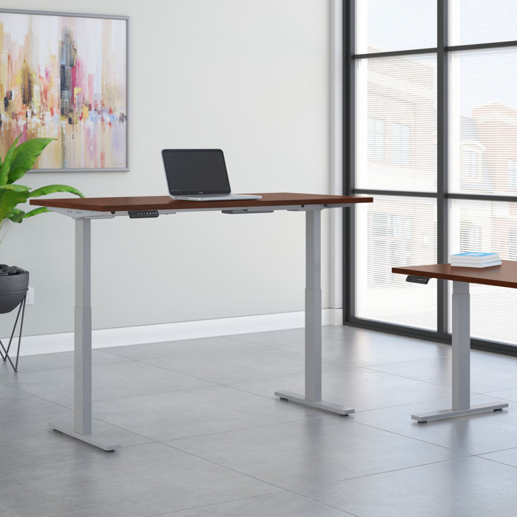 Elevate 72'' White/Black Electric Height Adjustable Standing Desk