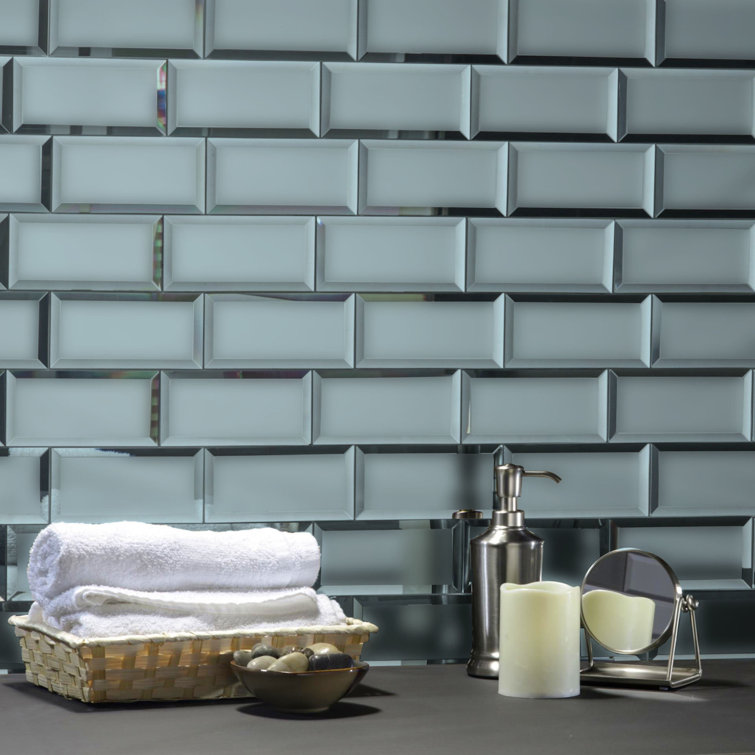 Graphite Blue 3x6 Matte Glass Beveled Subway Tile