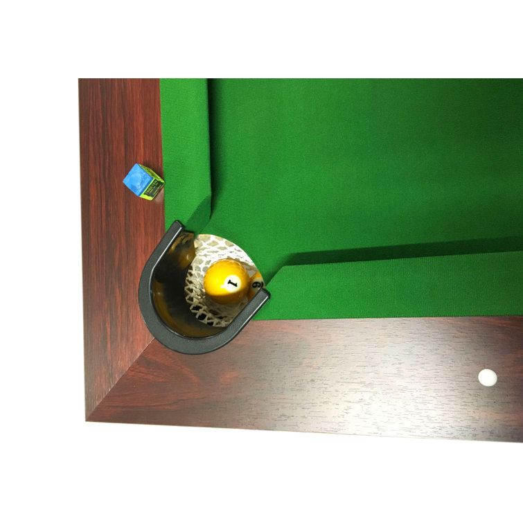 Cherry Wood 7' Pool Table with Green Felt and Dining Top