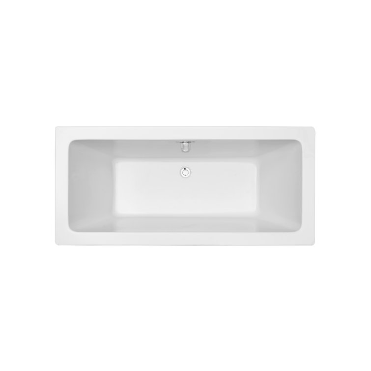 60" White Acrylic Freestanding Soaking Bathtub with Chrome Drain