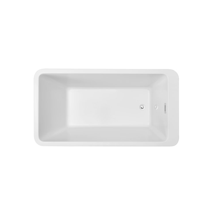 White Acrylic Freestanding Clawfoot Bathtub, 60 Inches