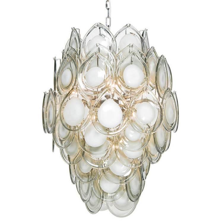 Mini Diva Grey Teardrop Glass 8-Light Chandelier