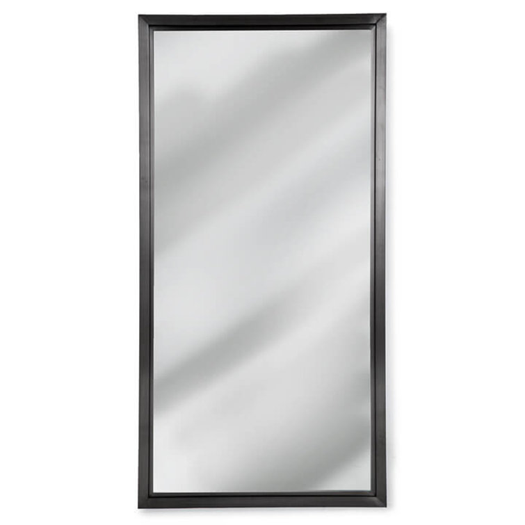 Minimalist Blackened Steel Rectangular Wall Accent Mirror