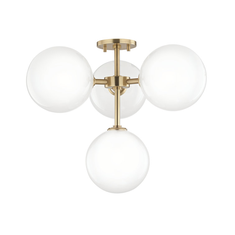 Aged Brass Globe Pendant Light with Acid-Etched Glass