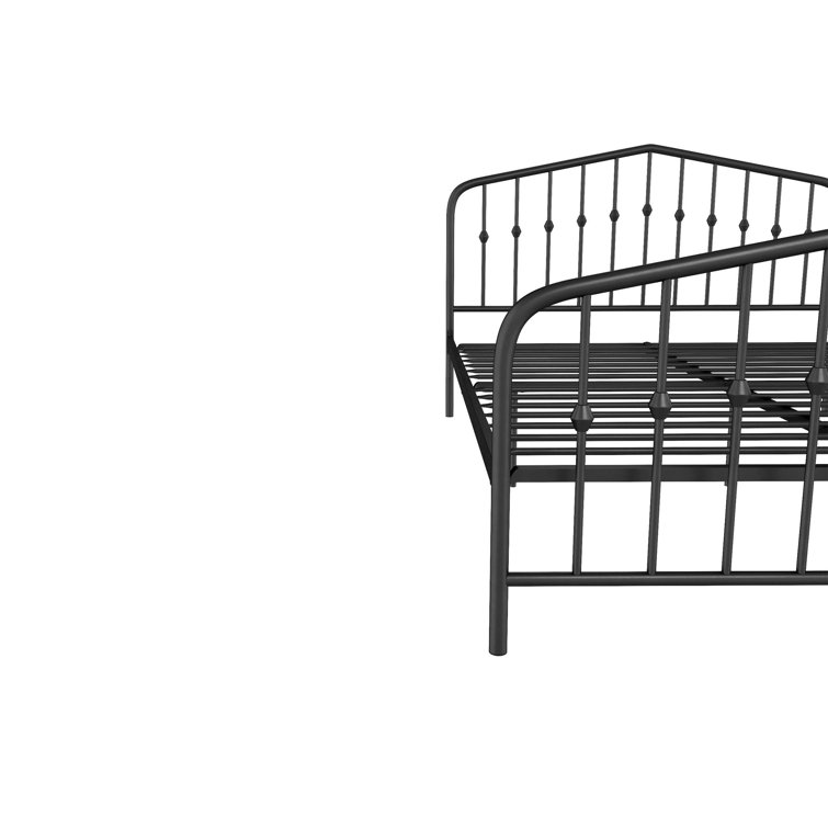 Novogratz Bushwick Queen Black Metal Bed with Round Finials