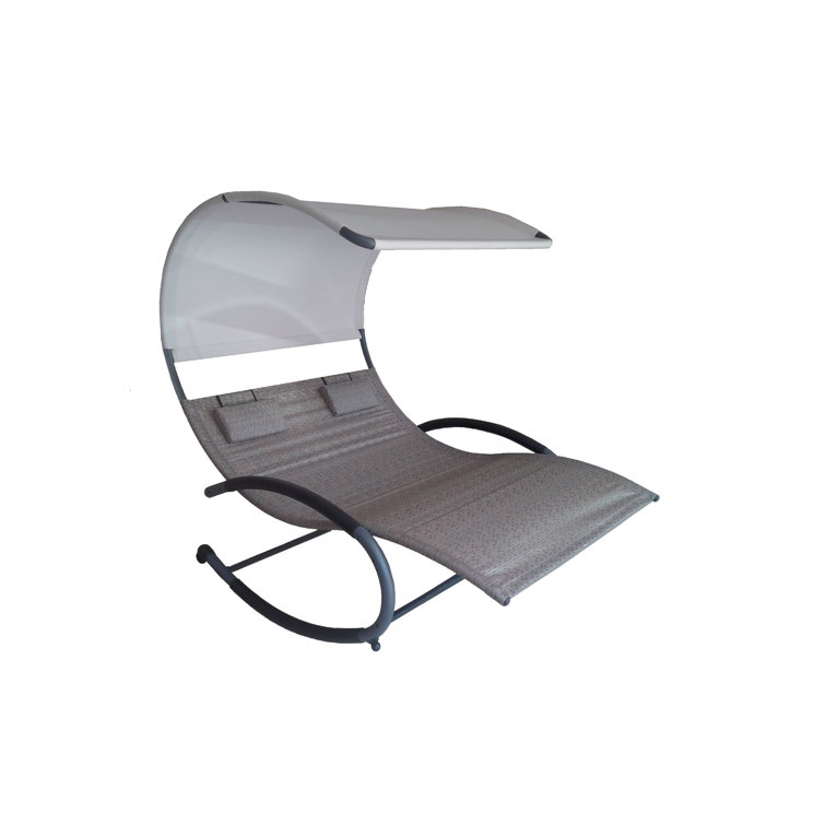 Sienna Steel Dual Seated Outdoor Chaise Rocker