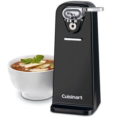 Black Stainless Steel Electric Can Opener with Power Cut Blade