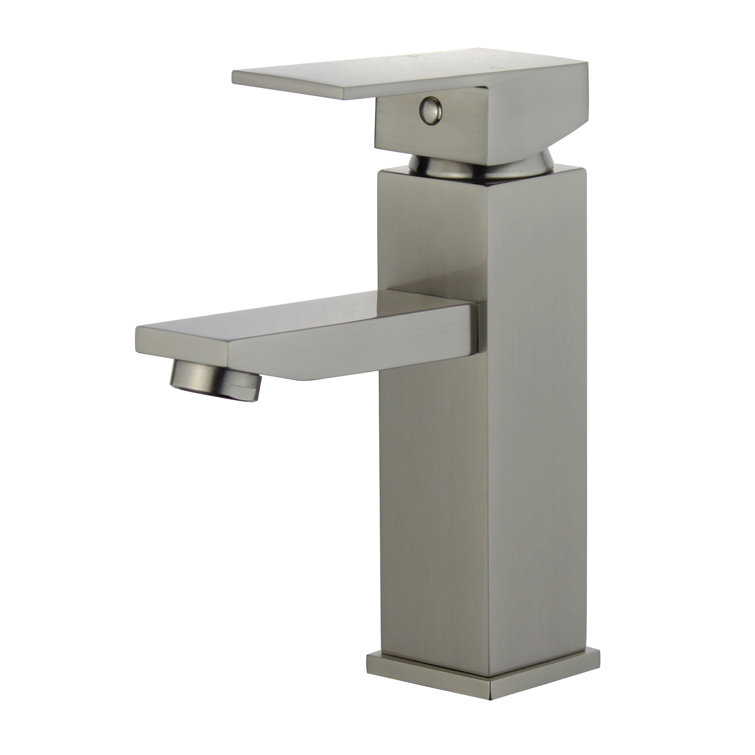 Brushed Nickel Single Handle Bathroom Faucet with Drain Assembly