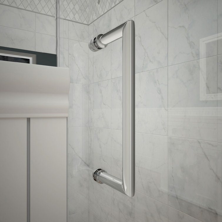 Unidoor Plus 61" Frameless Clear Glass Hinged Shower Door