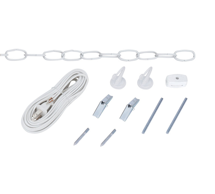 Modern Crystal-Embellished White LED Swag Light Kit