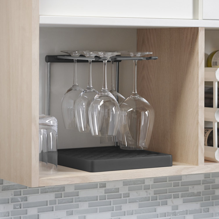 Charcoal Folding Wine Glass Drying Rack Organizer