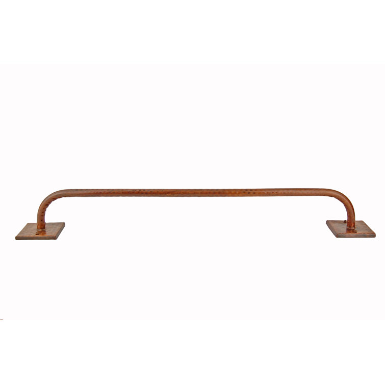 18" Hand Hammered Copper Wall Mounted Towel Bar in Oil Rubbed Bronze