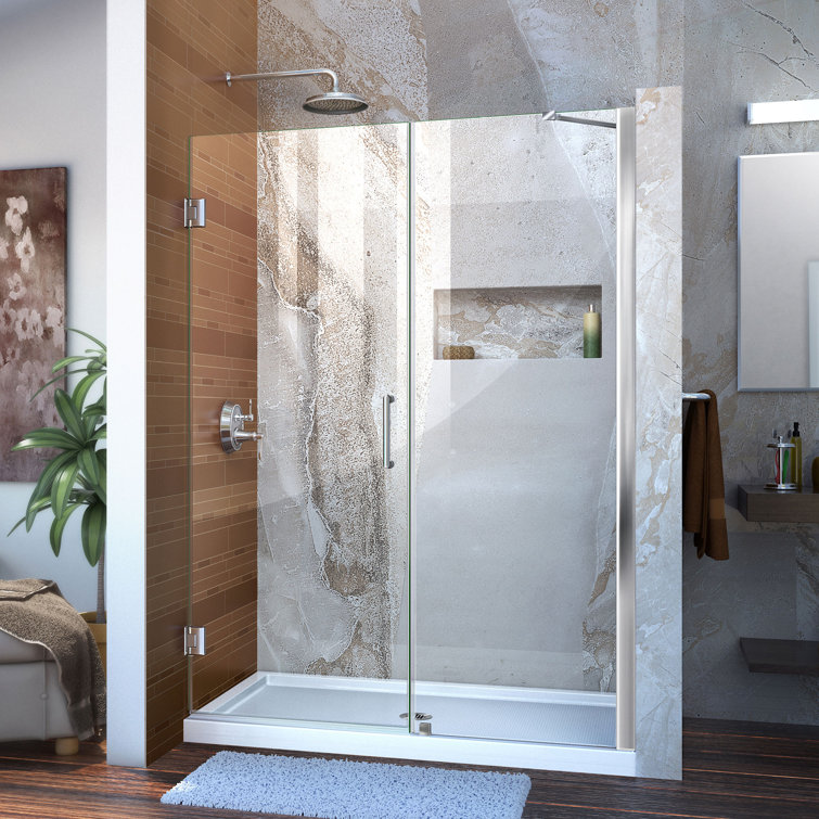 DreamLine 61" Black Frameless Hinged Shower Door with ClearMax Glass