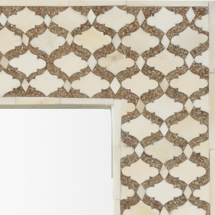 Elgon Quatrefoil Bone Inlay 48" Rectangular Wood Mirror