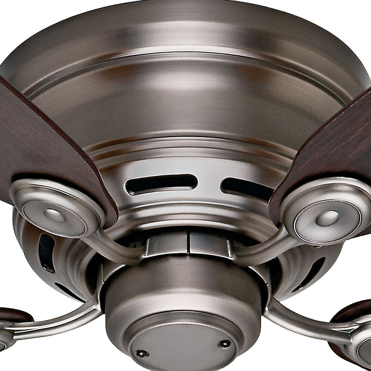 Antique Pewter 42" Low Profile Ceiling Fan with Reversible Chestnut/Walnut Blades