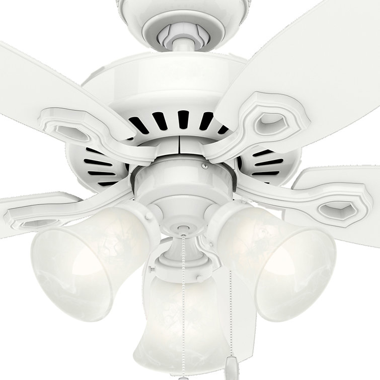 42" Snow White Low Profile Ceiling Fan with Light Kit