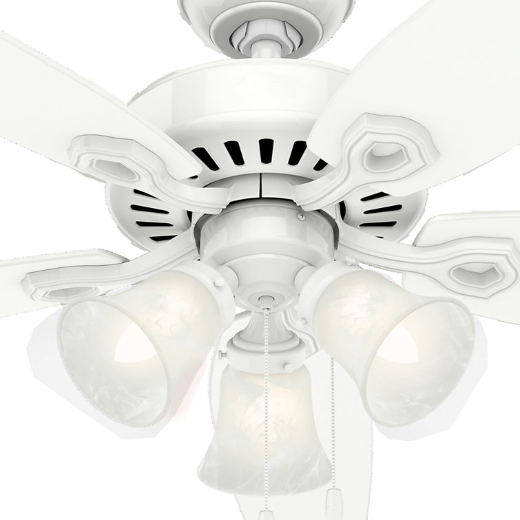 52" Snow White MDF Ceiling Fan with LED Lights