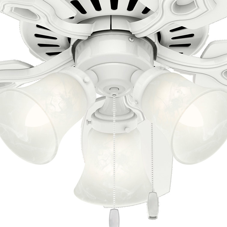 42" Snow White Low Profile Ceiling Fan with Light Kit