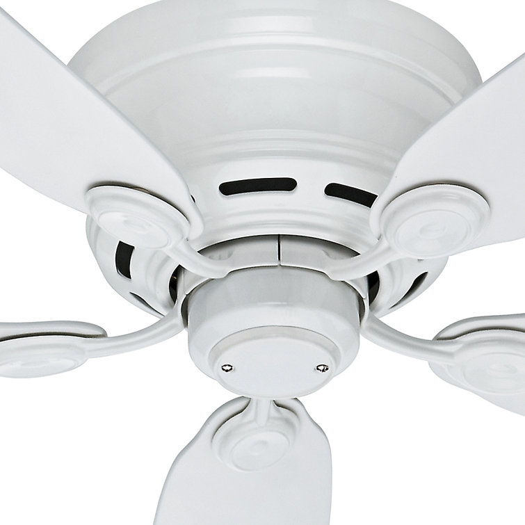 Sleek 42" White and Light Wood Low Profile Indoor Ceiling Fan