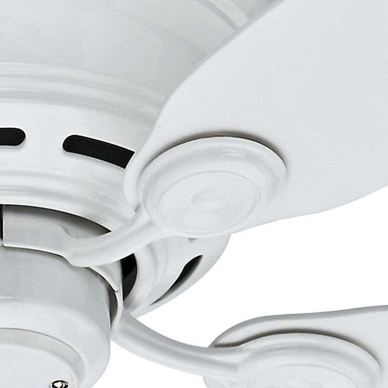 Sleek 42" White and Light Wood Low Profile Indoor Ceiling Fan