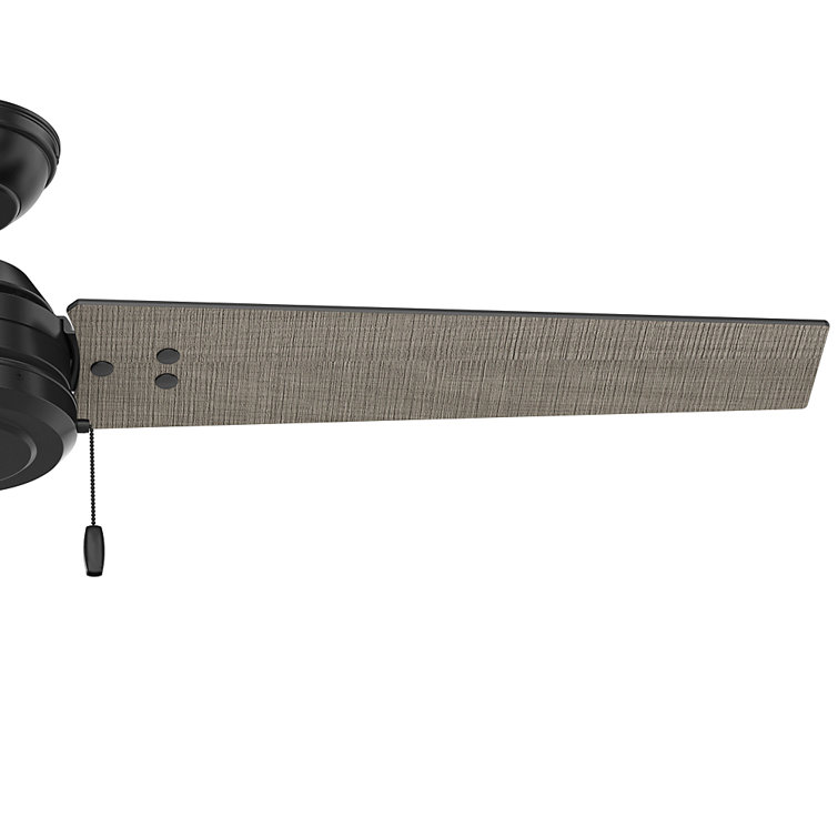 Matte Black 52" Outdoor Ceiling Fan with Reversible Blades