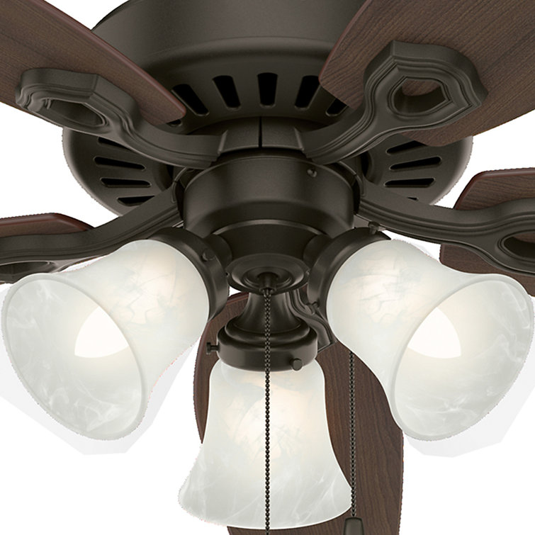 52" Bronze Low Profile Ceiling Fan with LED Light and Remote