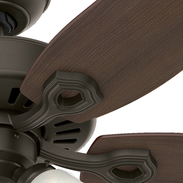 52" Bronze Low Profile Ceiling Fan with LED Light and Remote