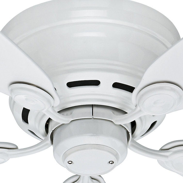Sleek 42" White and Light Wood Low Profile Indoor Ceiling Fan