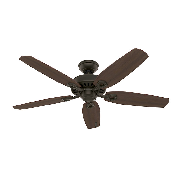 52" Bronze Low Profile Ceiling Fan with LED Light and Remote