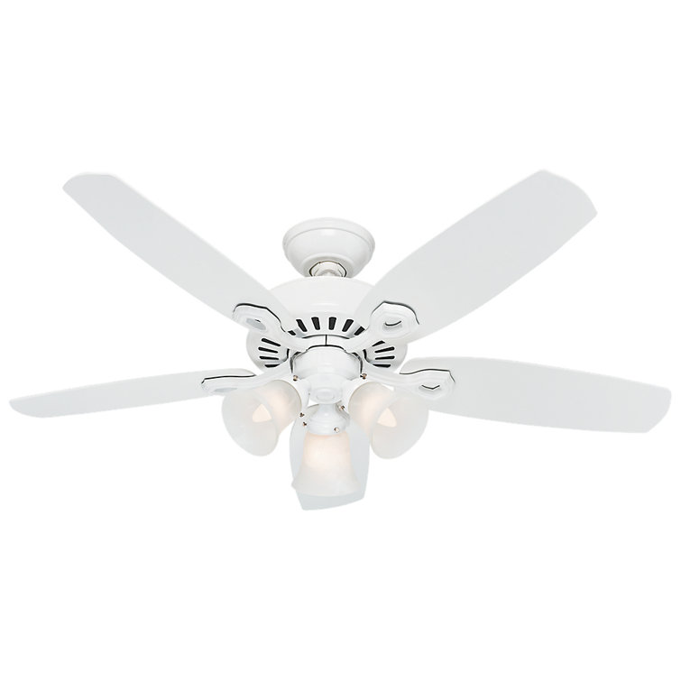 42" Snow White Low Profile Ceiling Fan with Light Kit