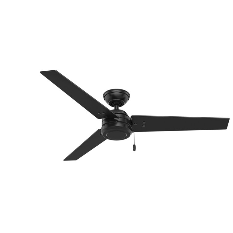 Matte Black 52" Outdoor Ceiling Fan with Reversible Blades