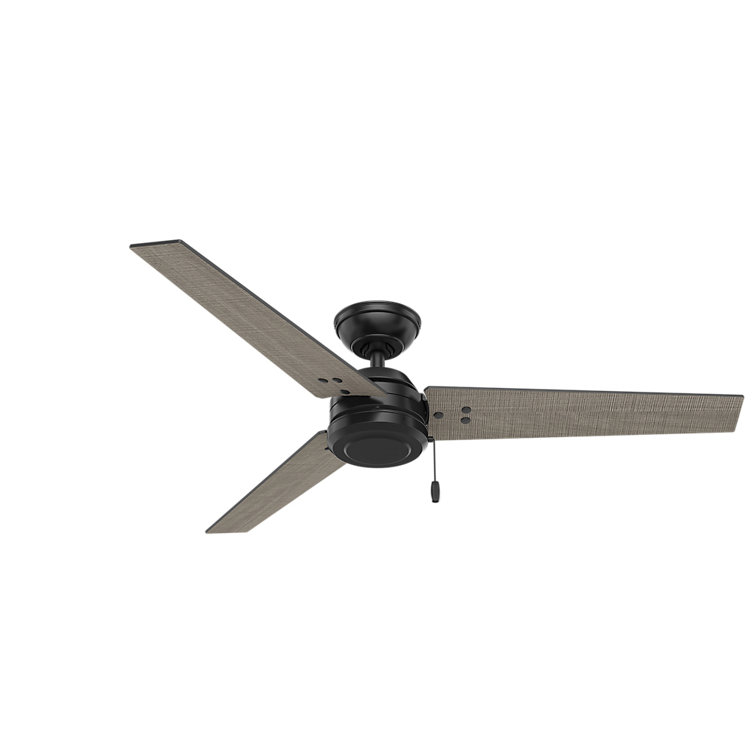 Matte Black 52" Outdoor Ceiling Fan with Reversible Blades