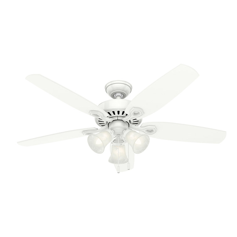 52" Snow White MDF Ceiling Fan with LED Lights
